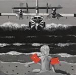 Canadair, Stern, Carole, bouée, mer, plage